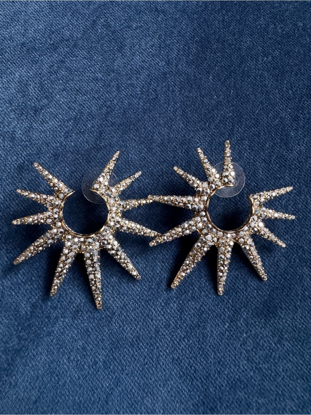 HEIDI DAUS "Twilight
Sunburst" Clear Crystal Pave Pierced
Earrings